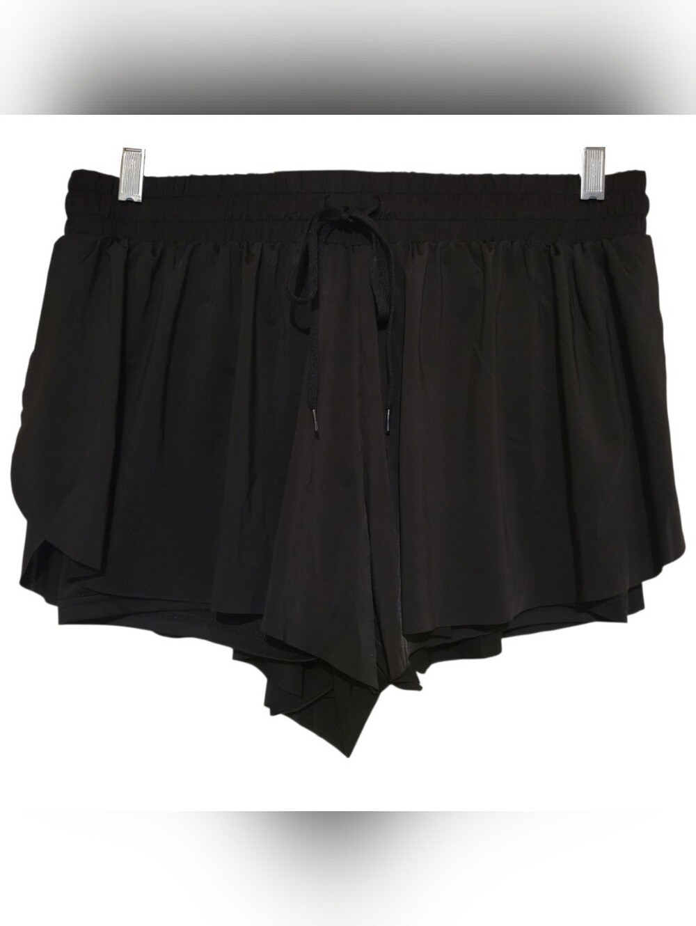 Ebb & Flow Black Flowy Athletic Shorts (or swimsuit bottoms) Womens Medium